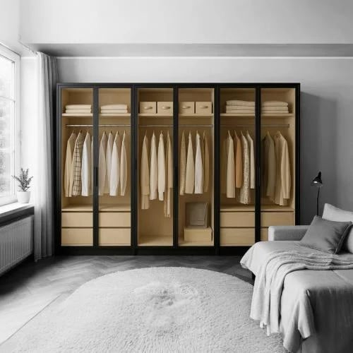 Luxury wardrobe | 6 hinged glass doors | 270 cm ×...
