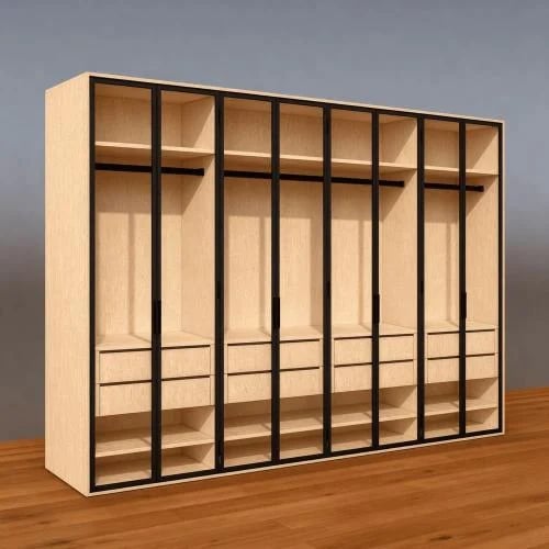 Clothing wardrobe 8 hinged doors glass | Width 400...