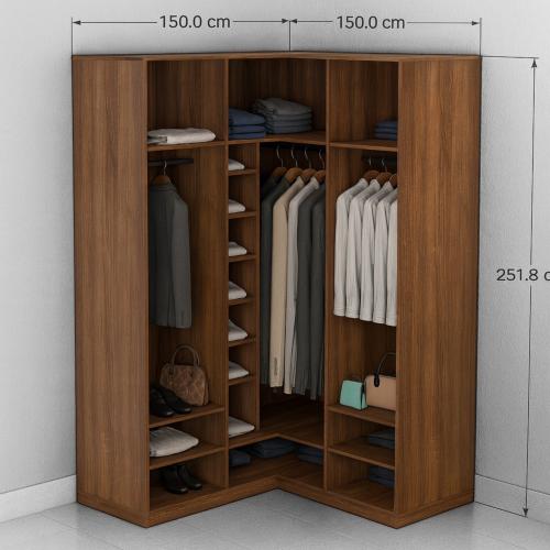 Corner modern wardrobe | Spanish chipboard wood |...