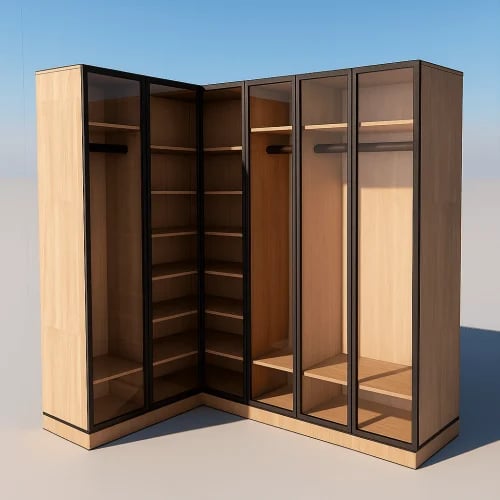 Corner wardrobe | Spanish chipboard wood | 10-year...