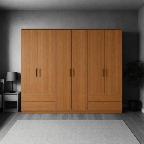 Modern clothes wardrobe 6 hinged doors | Width 300...