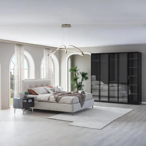 Luxury wardrobe | 250 cm × 240 cm | 5 hinged glass...
