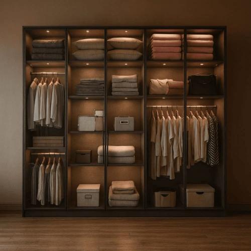 Luxurious wardrobe | 5 hinged glass doors | 250 cm...
