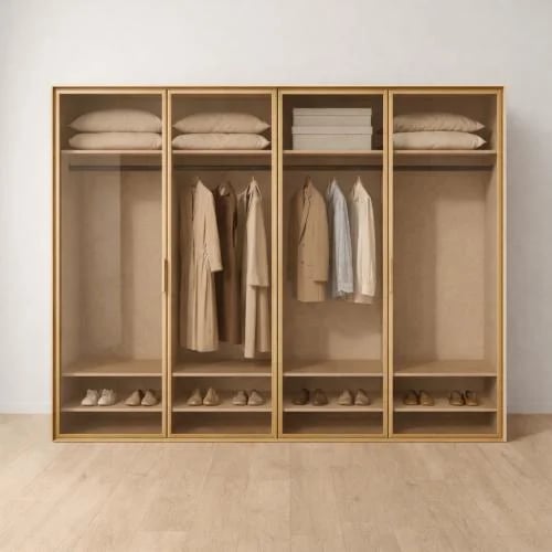 Modern clothes wardrobe with zipper | Width 340 cm × height 270 cm × depth 60 cm | Spanish chipboard wood | Free delivery and inst...