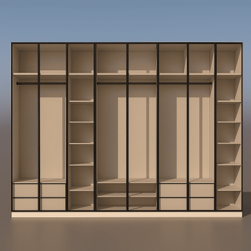 Modern clothes wardrobe 8 hinged doors | Width 400...