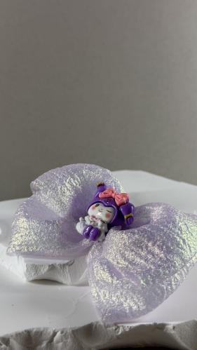 توكة فيونكة قماش لامع بنفسجي بشخصية كورمي