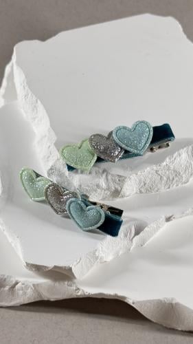 توكة مخمل تركواز مع قلوب