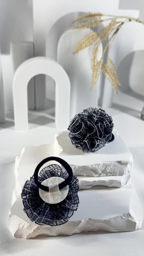 بكلات شيفون كاروهات كحلي