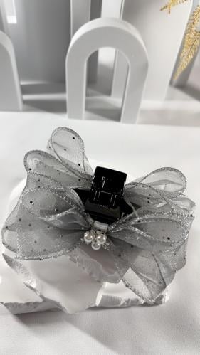 مساكة شيفون رمادي لامع