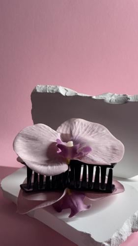 مساكة شعر زهرة الأوركيد وردي