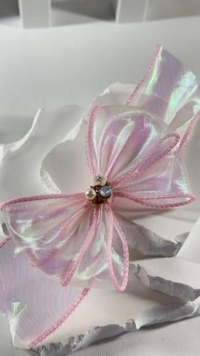 توكة شيفون وردي لامع