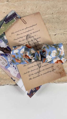 توكة قماش سماوي مشجر جميل