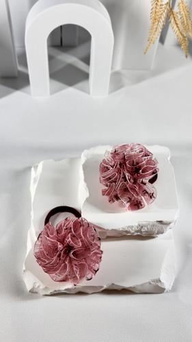 بكلات شيفون كاروهات وردي وعنابي