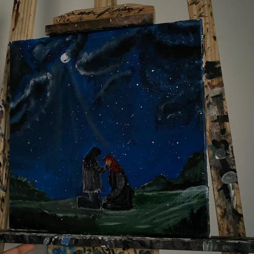 Friend under stars