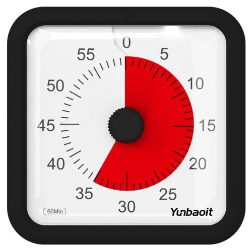 Visual Countdown Timer – 60-Minute Focus Tool for Kids - Black