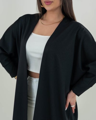 كارديجان نسائي طويل أسود فري سايز