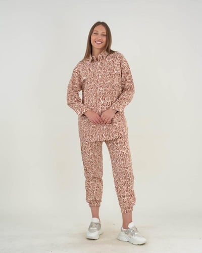 طقم نسائي كاجوال منقوش