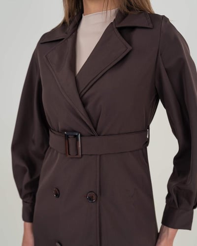 معطف نسائي طويل وتر بروف مع حزام