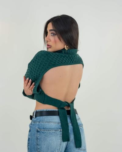 بلوزة شتوية ياقة مرتفعة – فري سايز