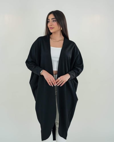 كارديجان نسائي طويل أسود فري سايز