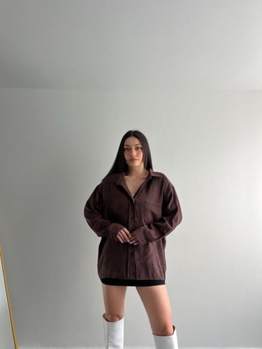 قميص نسائي أوفر سايز سادة