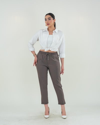 بنطلون نسائي سكيني مقاس كبير مثني الأطراف