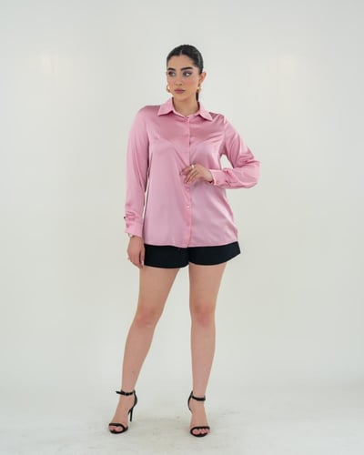 قميص ستان نسائي وردي