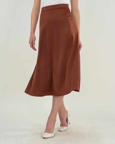 تنورة نسائية ميدي سادة A-Line