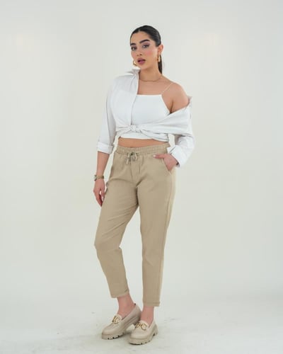 بنطلون نسائي سكيني مقاس كبير مثني الأطراف