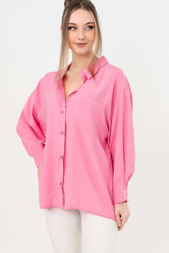 قميص نسائي أوفر سايز وردي