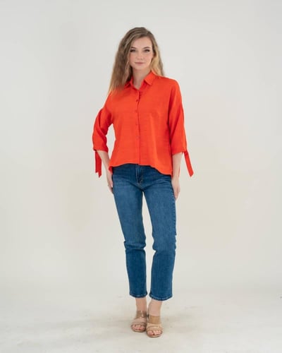 جينز نسائي بمسحة أمامية – أزرق عصري