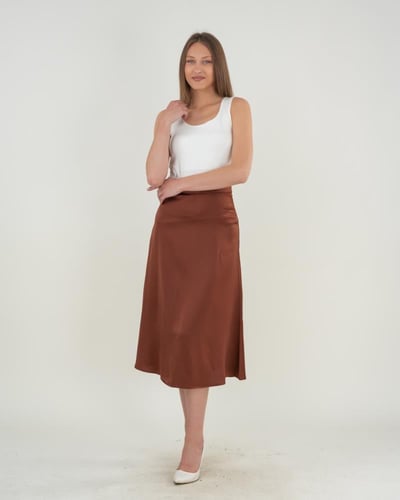 تنورة نسائية ميدي سادة A-Line