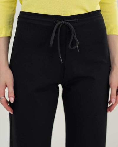 بنطلون نسائي قطن أسود أوفر سايز