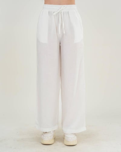 بنطلون كتان نسائي واسع مريح وأنيق