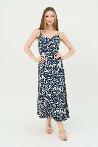 فستان نسائي صيفي مشجر بألوان متعددة