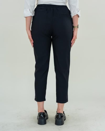 بنطلون نسائي سكيني مقاس كبير برباط على الخصر مثني...