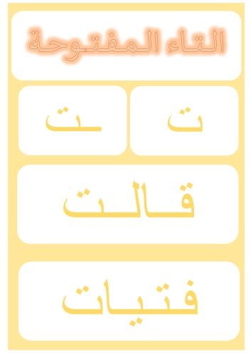 مجموعات بطاقات للغة العربية 6 بطاقات