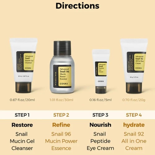 كوسركس مجموعة الحلزون للعناية بالبشرة 4 في 1