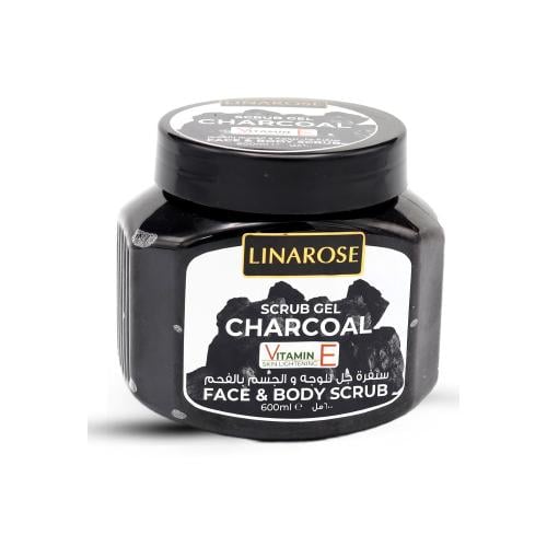 لينا روز جل صنفرة للوجه و الجسم بالفحم - 600 مل