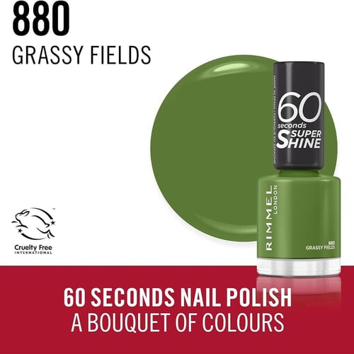 ريميل لندن طلاء اظافر 60 سكندس سوبر شاين 880 جراسي...