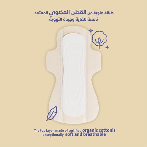 سيركلز فوط صحية بغطاء من القطن العضوي كبيرة بالأجن...
