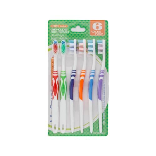 مستر ستار فرشاة أسنان للتنظيف العميق خشنة - 6 حبات