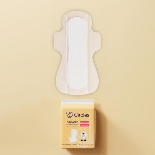 سيركلز فوط صحية بغطاء من القطن العضوي كبيرة بالأجن...