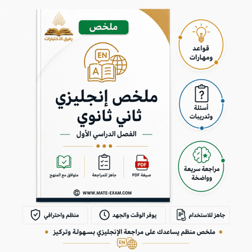 ملخص إنجليزي ف 1 1447 هـ