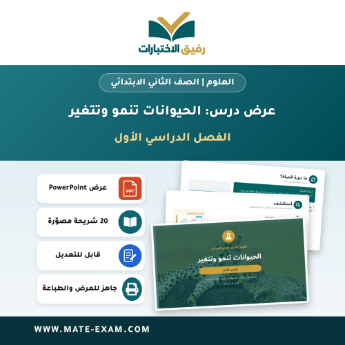 عرض درس الحيوانات تنمو وتتغير - العلوم الصف الثاني...