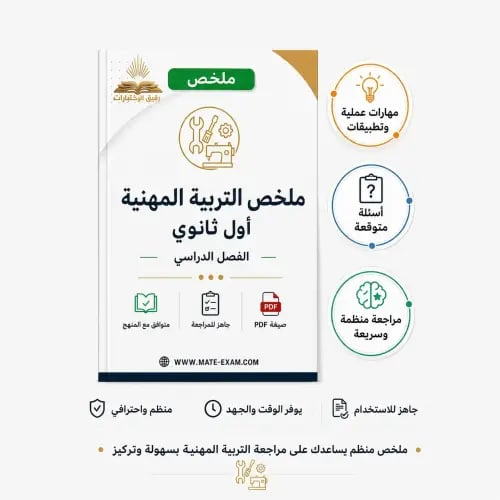 ملخص التربية المهنية اول ثانوي ف 2 1447 ه