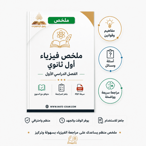 ملخص فيزياء اول ثانوي ف 1 1447 ه