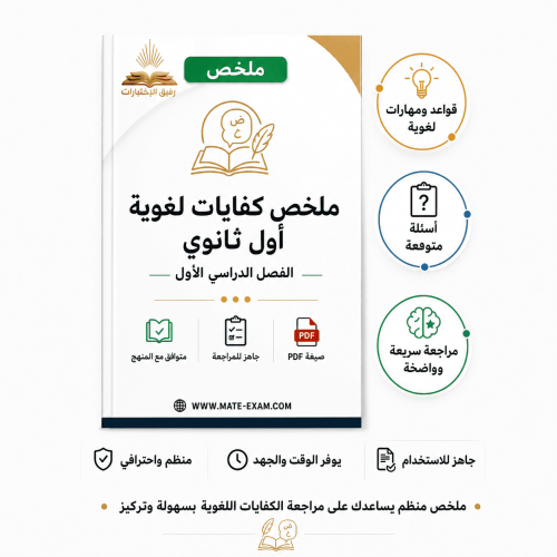 ملخص كفايات لغوية اول ثانوي ف 1 1447 ه