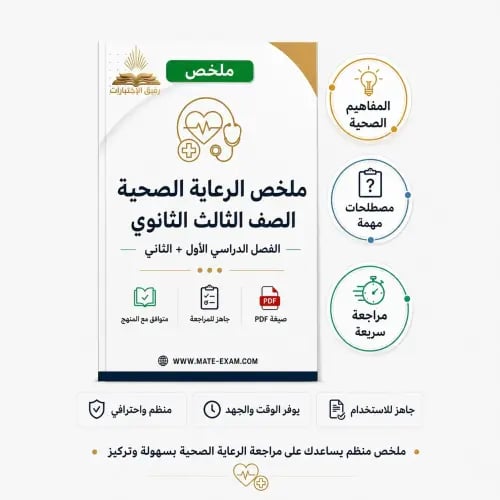 ملخص الرعاية الصحية ثالث ثانوي مسارات الفصل الأول...
