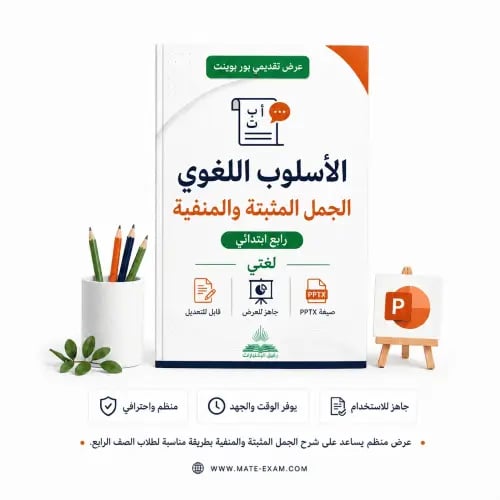 الأسلوب اللغوي الجمل المثبتة والمنفية – رابع ابتدا...